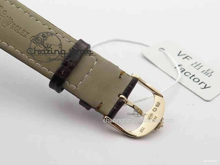 Dial White Stick Brown Best Leather A3165 Strap VF Date Cellini Edition Markers On RG 0910